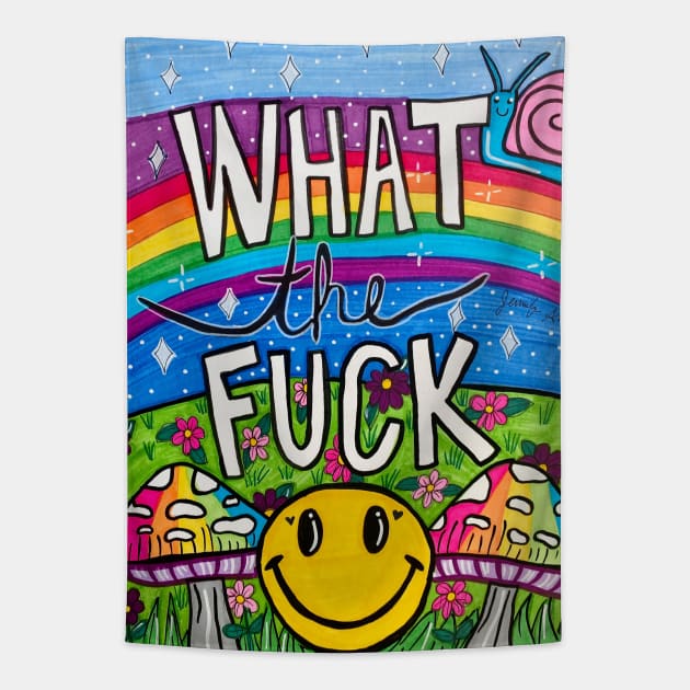 What the F*ck Tapestry by Stay Weird Studio Art