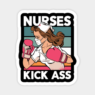 Nurses Kick Ass // Retro Funny Nurse Love Magnet