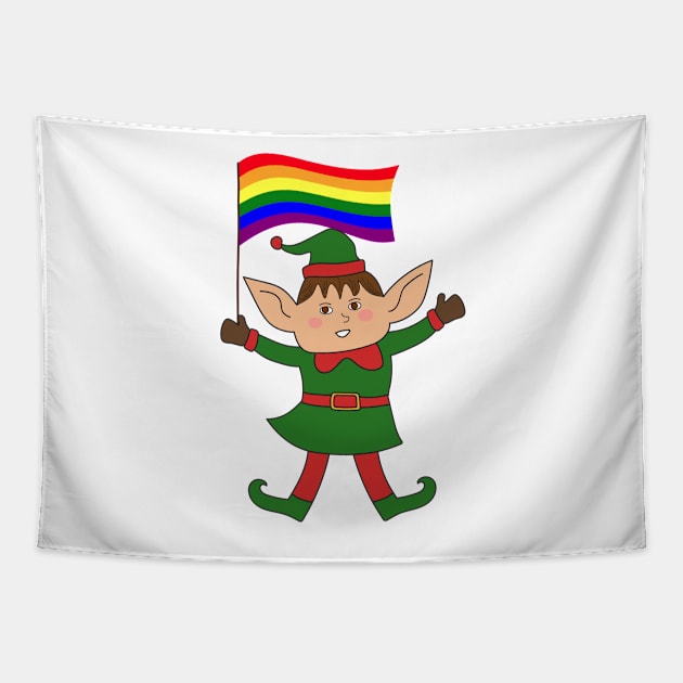 Christmas gay pride celebration Tapestry by Nalidsa