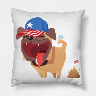 Patriotic American Bulldog Funny Design Pillow