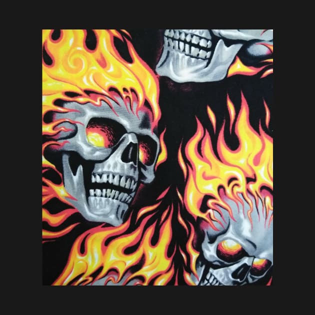 Flaming Skull by CrazyCraftLady