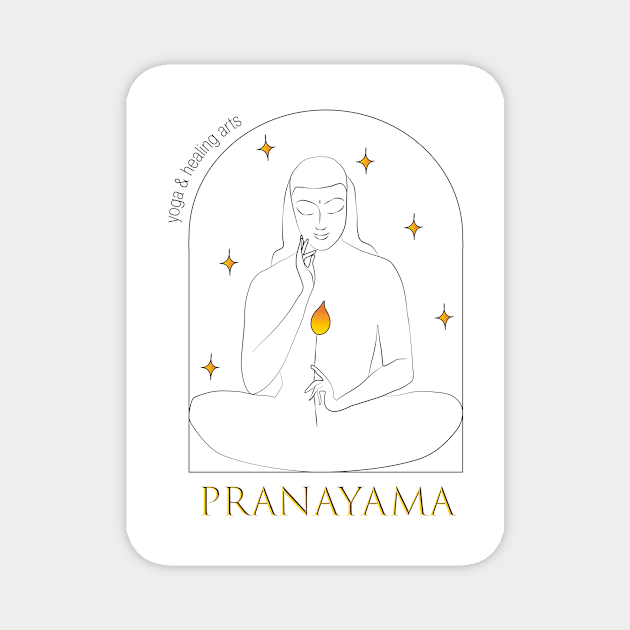 Pranayama Yoga Healing Arts image logo vector Magnet by JeLoTall