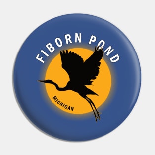 Fiborn Pond in Michigan Heron Sunrise Pin