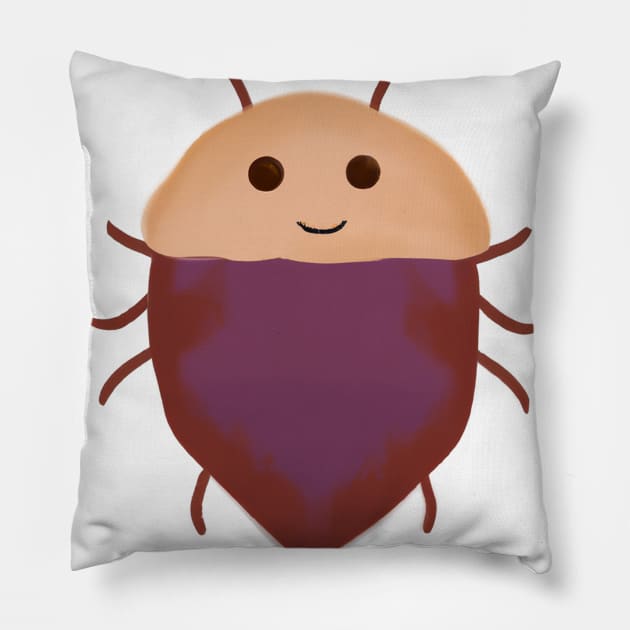 Cute Bedbug Drawing Pillow by Play Zoo