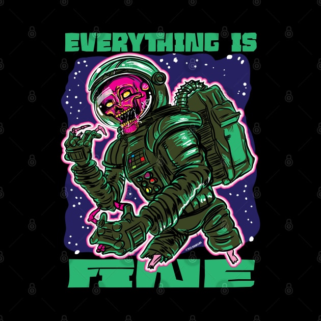 Everything is Fine Zombie Astronaut by eShirtLabs