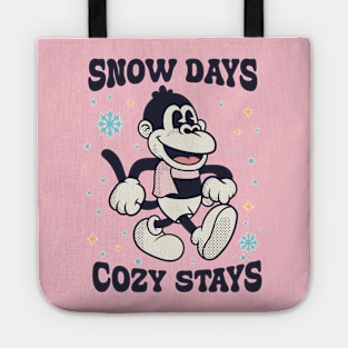 Monkey, Snow days cozy stays Tote