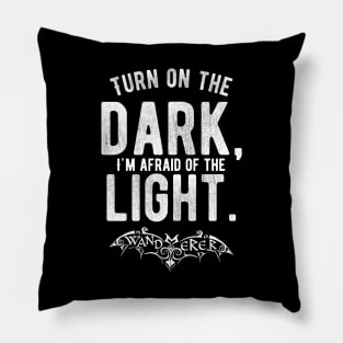 Turn on the Dark, I'm Afraid of the Light - Goth Fashion - bat, nervous, anxiety, halloween, batty, afraid of the dark Pillow