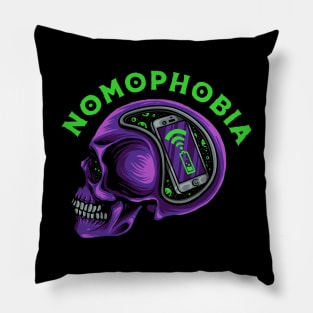 Nomophobia Skull Pillow