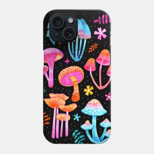 Trippy Watercolor Mushrooms Phone Case