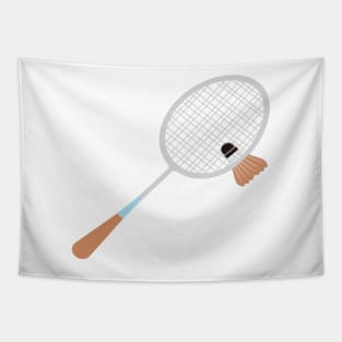 Badminton with Racket Sticker vector illustration. Sport object icon design concept. Sports badminton game elements sticker design logo. Tapestry