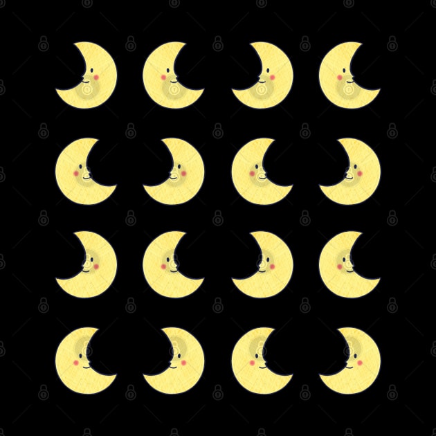 Smiley Half Moon Pattern by lisanisafazrin