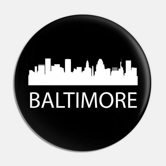 White silhouette Baltimores with word BALTIMORE Pin by BK55