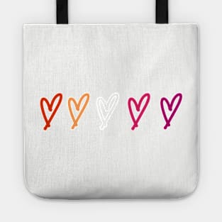 lesbian flag hearts Tote