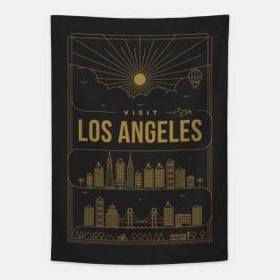 Los Angeles Minimal Lineal Poster Tapestry