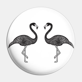 Flamingos in Love - cute and fun bird design - light colors Pin