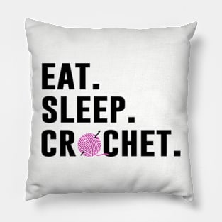 Eat. Sleep. Crochet. Repeat. Tee Pillow