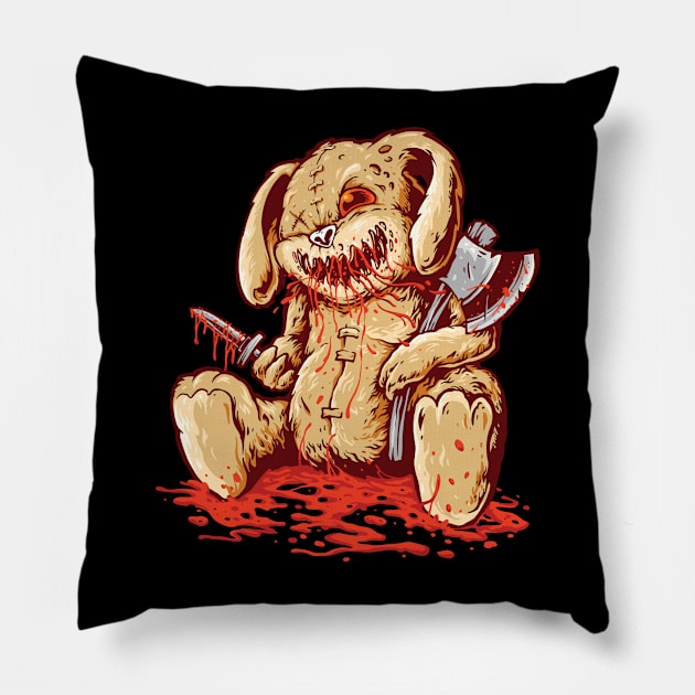 Halloween Scary rabbit Pillow by Kingostore