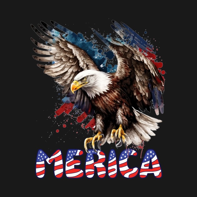 4th Of July Patriotic USA Flag Bald Eagle Merica by nickymax915