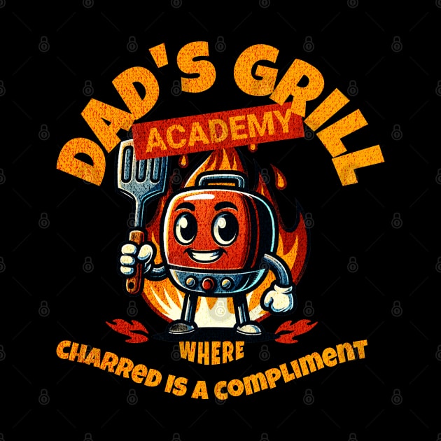 Dad's Grill Academy. Where charred is a compliment by Cun-Tees!