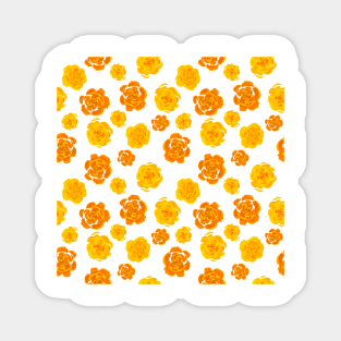 Yellow Watercolor Roses Pattern Magnet