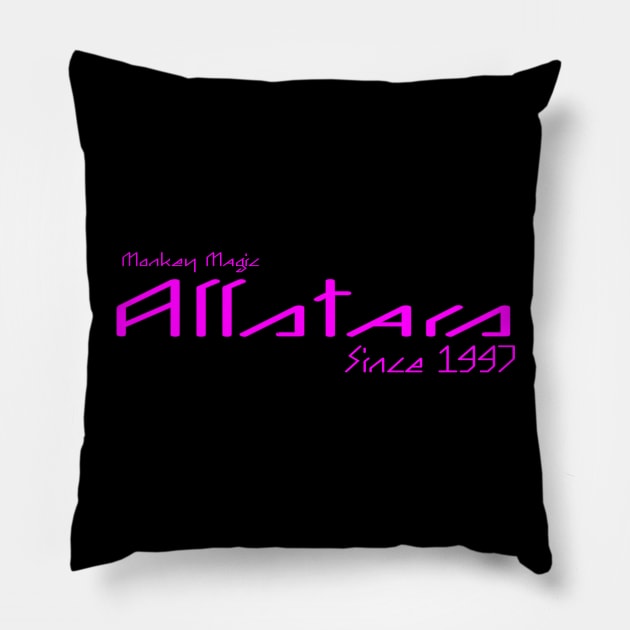 SynthWave Monkey Magic Allstars logo Pillow by Monkey Magic Allstars