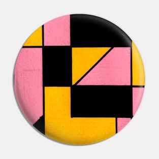 Pink Yellow Black Geometric Abstract Acrylic Painting Pin