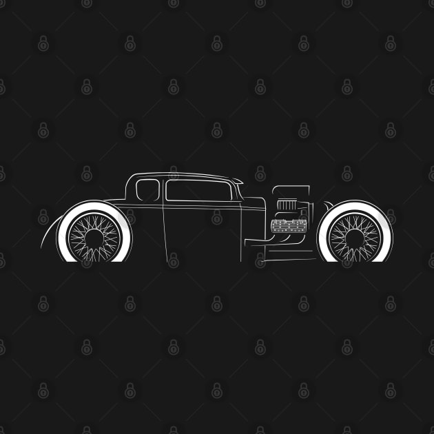 1932 Ford Model A Coupe Ratrod - profile stencil, white by mal_photography