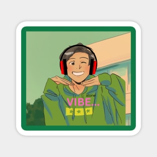 Avatar vibing with earphones retro tshirt Magnet