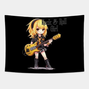 Rock & Roll Girl, Cute Girl, Girl Power Tapestry