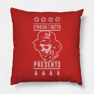 Gangsta Rapper Ugly Christmas Sweater - Straight Outta Presents Pillow