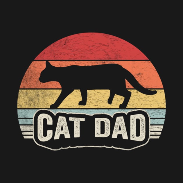 Retro Vintage Cat Dad Funny Black Cat Cat Father Fur Dad Cat Lover Gift by SomeRays