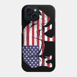 American Flag Rhino USA Conservation TShirt Phone Case