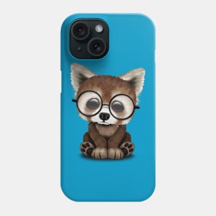 Cute Nerdy Red Panda Wearing Glasses Phone Case