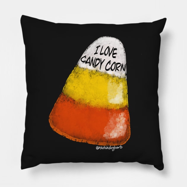 I Love Candy Corn Pillow by BRobinson