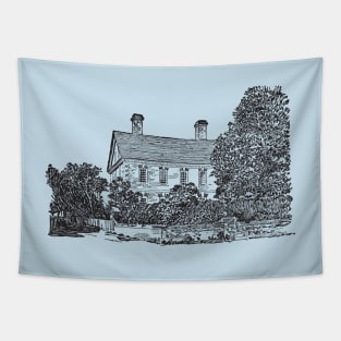 Hand Drawn Country House Tapestry