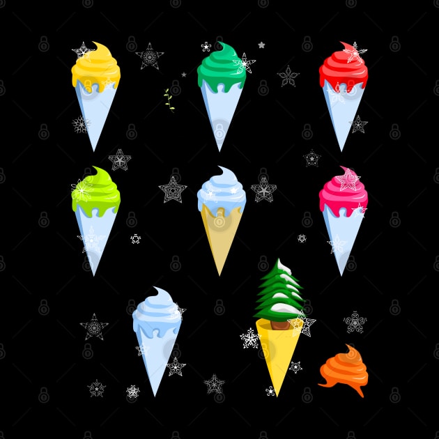 Ice Cream & Christmas Tree Pop Art Funny Ugly Christmas 1960s by Ai Wanderer