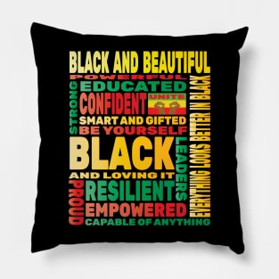 Black History Proud Strong Pride Inspirational African America Pillow