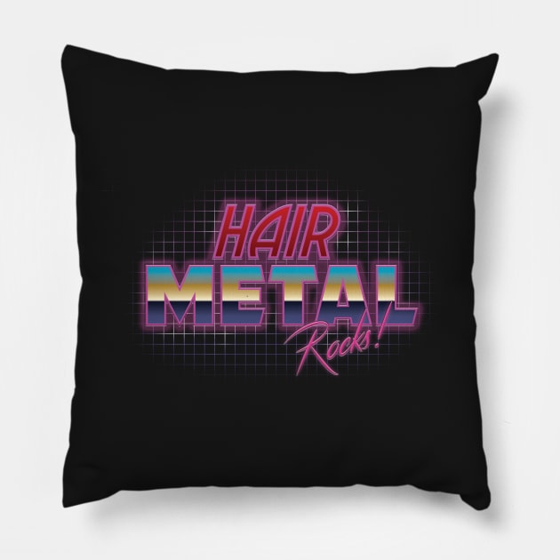 Hair Metal Rocks Pillow by Elijah101