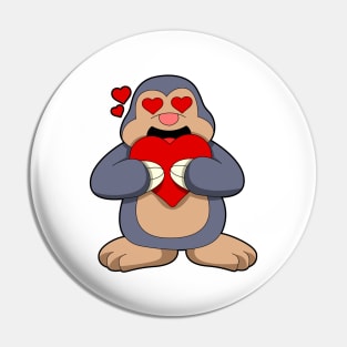 Mole with Heart Pin