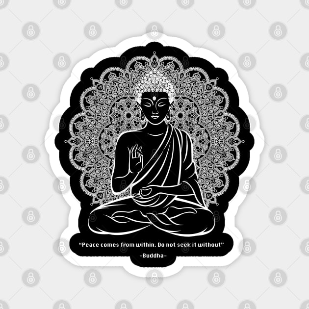 Mandala Meditating Buddha  II Magnet by Nirvanax Studio