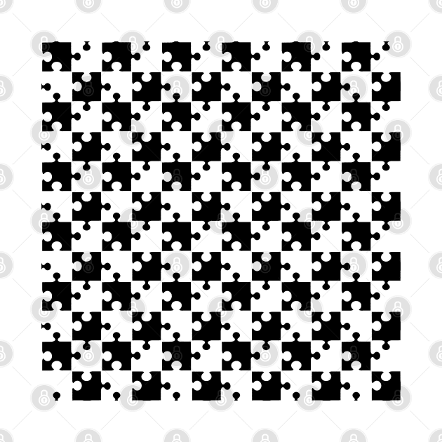 Black and white checkerboard puzzle design by rlnielsen4