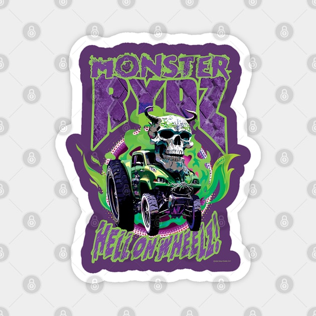 Monster Rydz - Hell on Wheelz! Magnet by Daily Detour