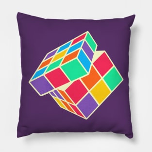 Rubiks Cube 90s Cute Colors Pillow