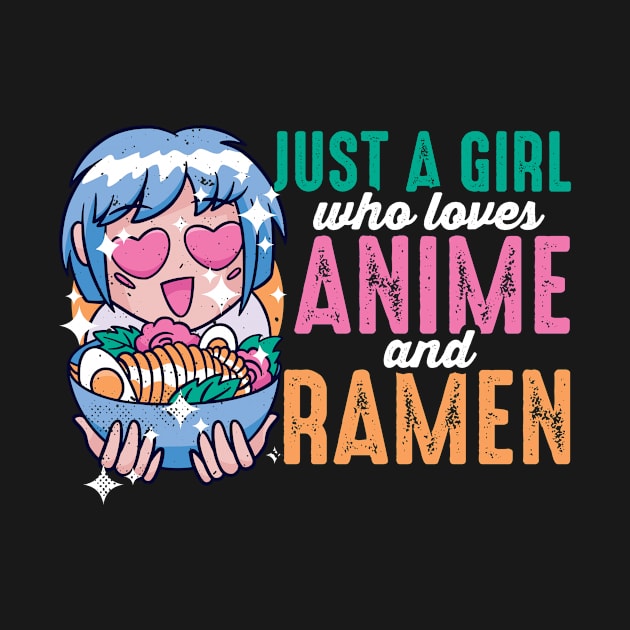 Just A Girl Who Loves Anime And Ramen Chibi Girl by wbdesignz