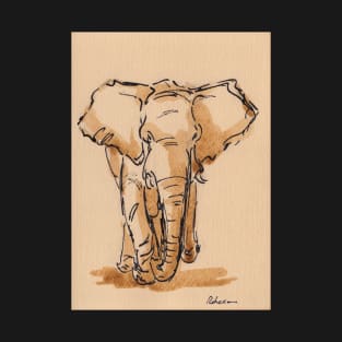 "Titan"  Elephant Ink Wash Painting #25 T-Shirt