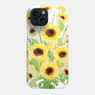 sunflowers and leaves arrangement Phone Case