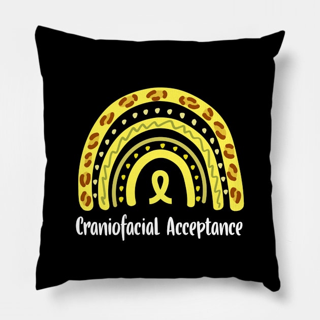 Craniofacial Acceptance Rainbow Awareness Pillow by MerchAndrey