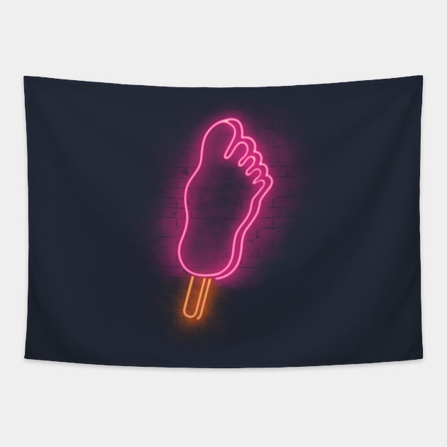 Neon ice Tapestry by Cromanart
