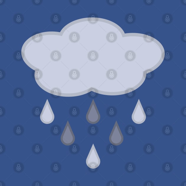 Rainy Day Rain Cloud in Blue by Kelly Gigi