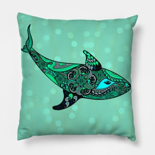 Love Whale in Ocean Pillow